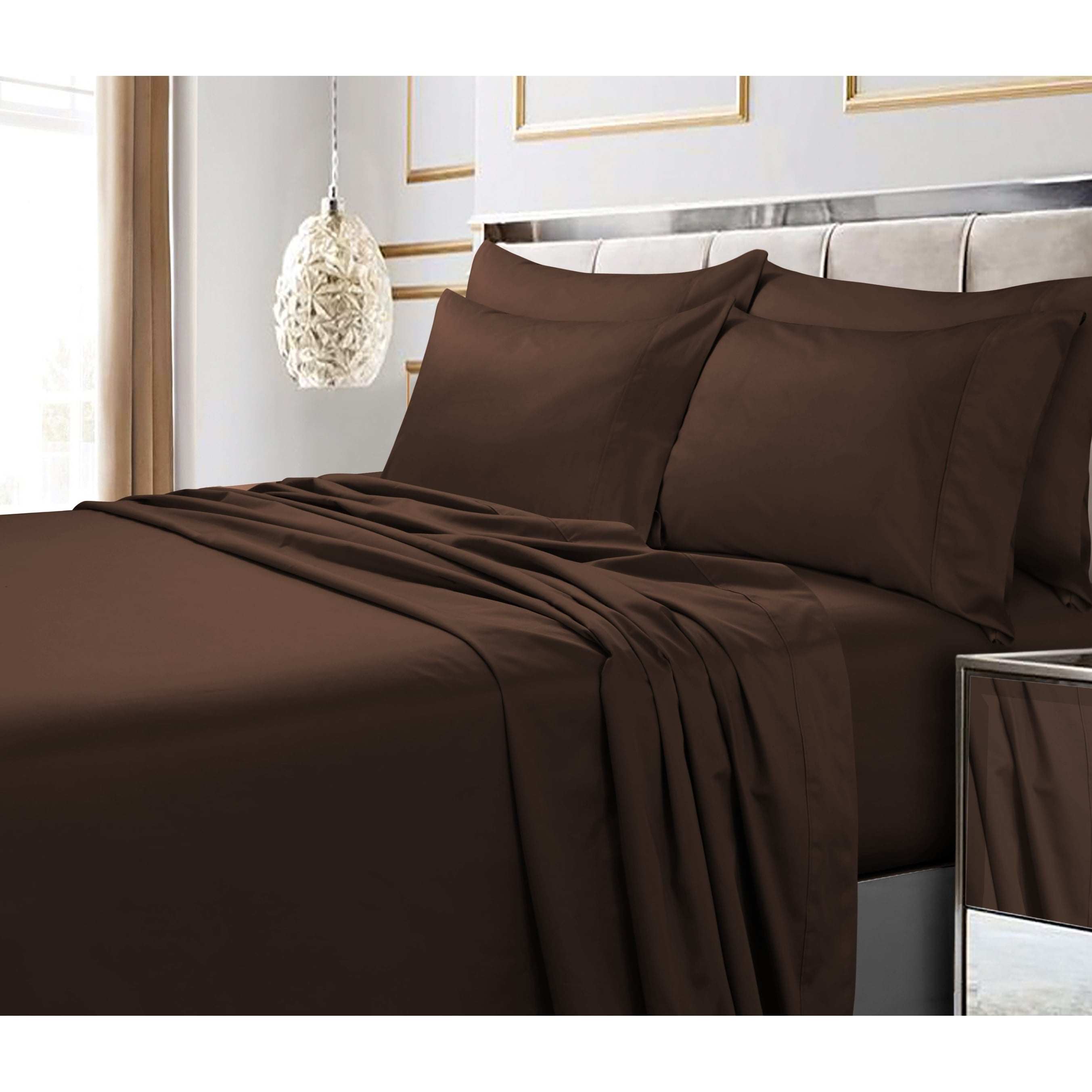 Graceful Bedding Collection 1000 TC Egyptian Cotton Chocolate Stripe Select Item 