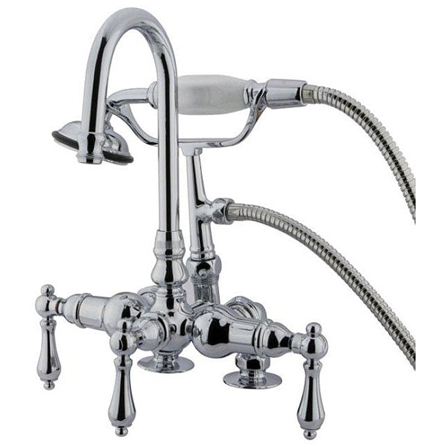 Double handle Deck mount Chrome Clawfoot Tub Faucet