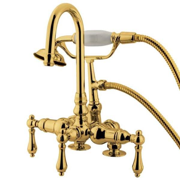 Shop Deck Mount Polished Brass Claw Foot Tub Lever Handle Faucet On Sale Overstock 5457622