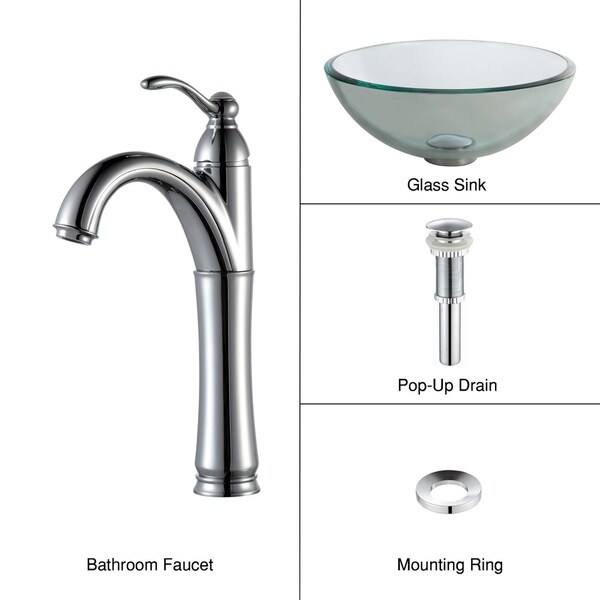 Shop Kraus 4 In 1 Bathroom Set C Gv 101 14 12mm 1005 Clear Glass