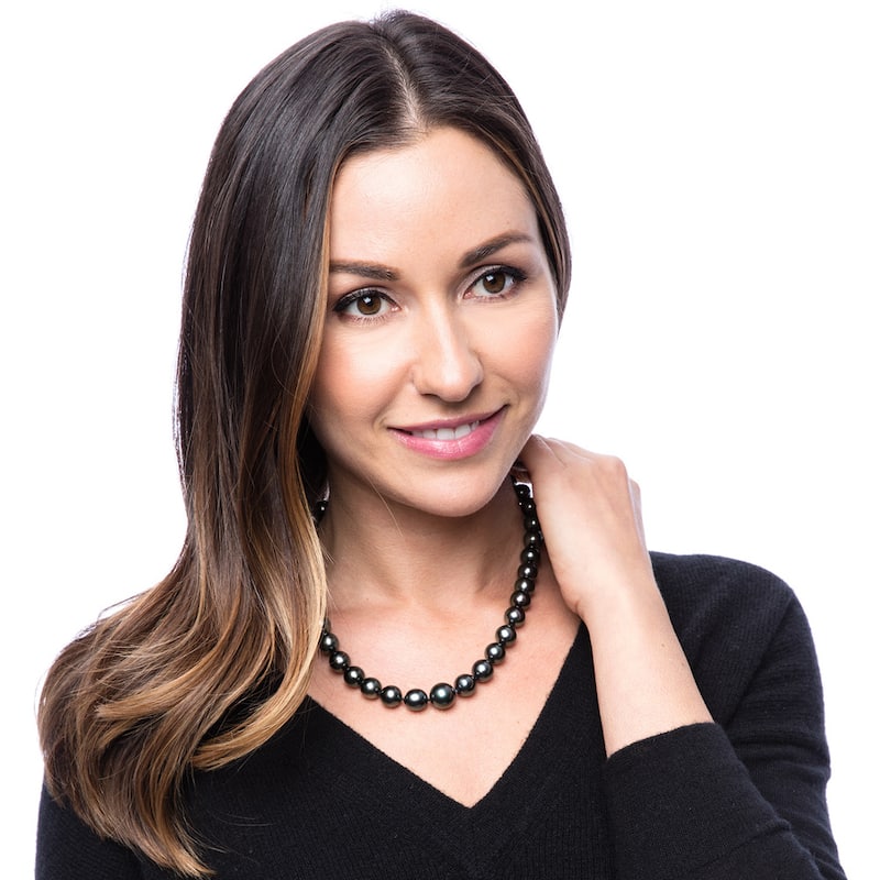 10-13 MM Tahitian Cultured Pearl Necklace in 14k White Gold by Miadora