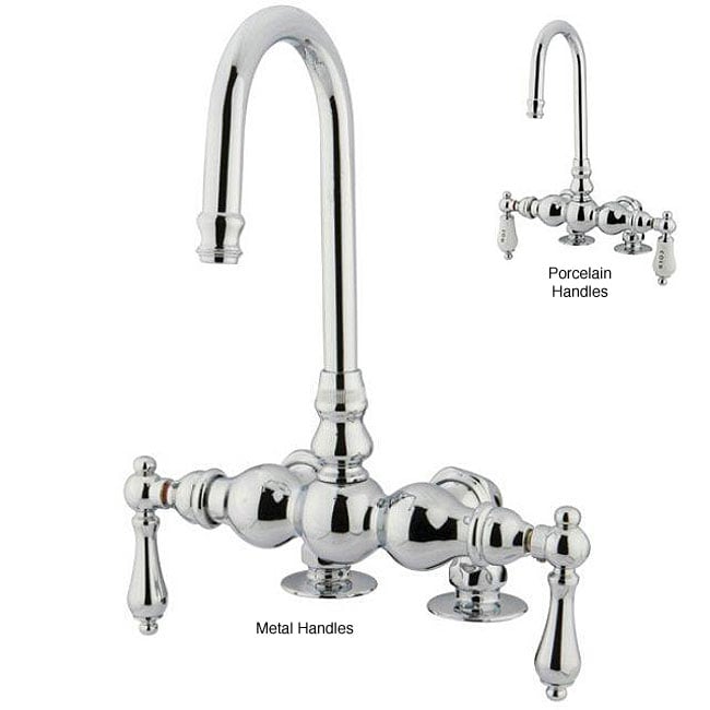 Deck mount Chrome Clawfoot Tub Faucet