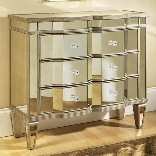 Mirrored 3 Drawer Accent Chest Overstock 5457851
