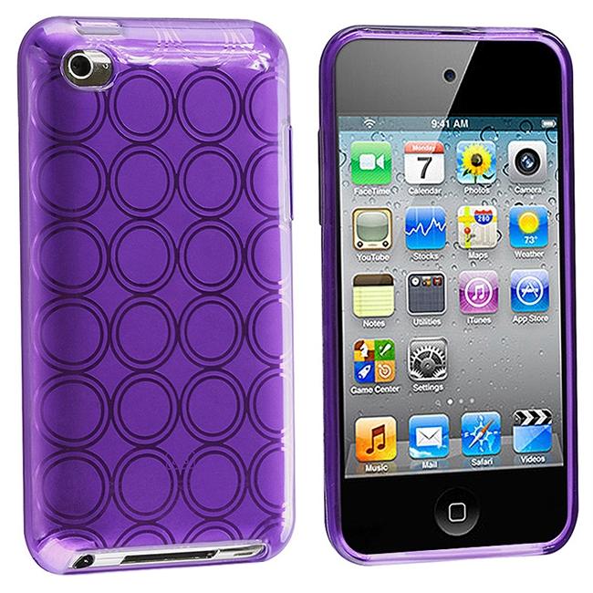 Clear Dark Purple Circle TPU Rubber Case for Apple iPod Touch