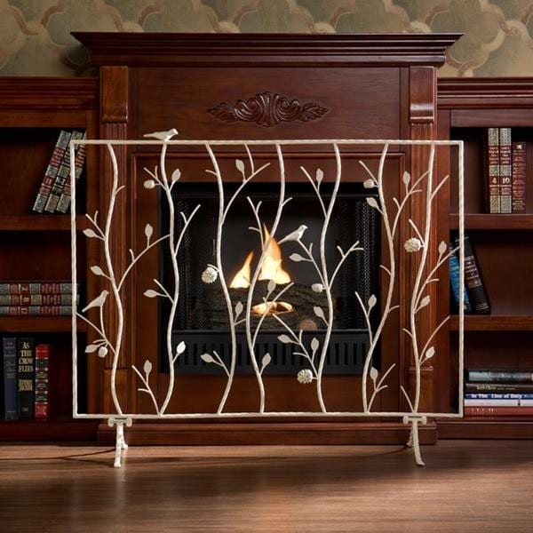 Abbey Antique White Fireplace Screen Upton Home Decorative Screens