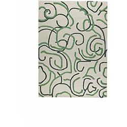 Hand tufted Busy Green Wool Rug (8'3 x 11'6) 7x9   10x14 Rugs