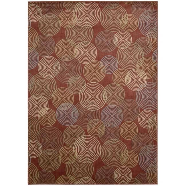 Nourison Monaco Red Abstract Rug - 7'9 x 10'10