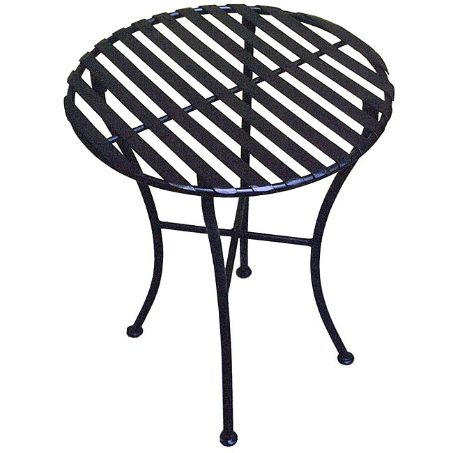 Shop Outdoor Round Black Iron Folding Side Table - On Sale - Free