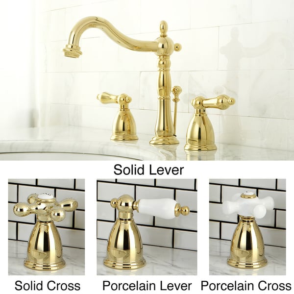 Three Hole Polished Brass Widespread Bathroom Faucet