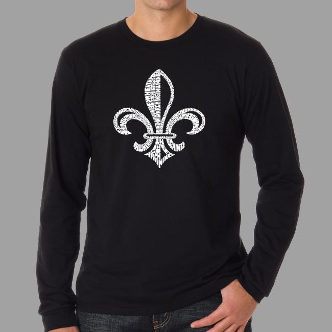 Los Angeles Pop Art Los Angeles Pop Art Mens Black Fleur De Lis T shirt Black Size S