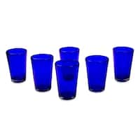 NOVICA Artisan Handblown Recycled Drinking Glasses Unique Water Tumblers  Blue Mexican Tableware 'Marine'(Set of 6) - On Sale - Bed Bath & Beyond -  2461741