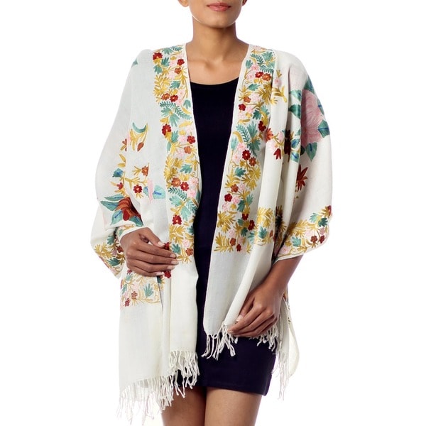 Wool Floral Daydream Shawl (India)   13265853  