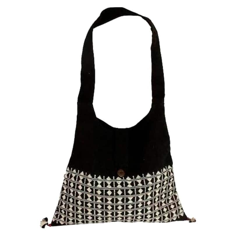 NOVICA Handmade Cotton 'Diamond Light' Sling Tote Bag (India)