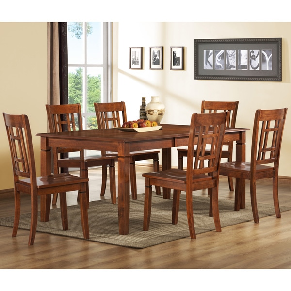 Athens 7-piece Traditional Walnut Dinin - Overstock - 5479177