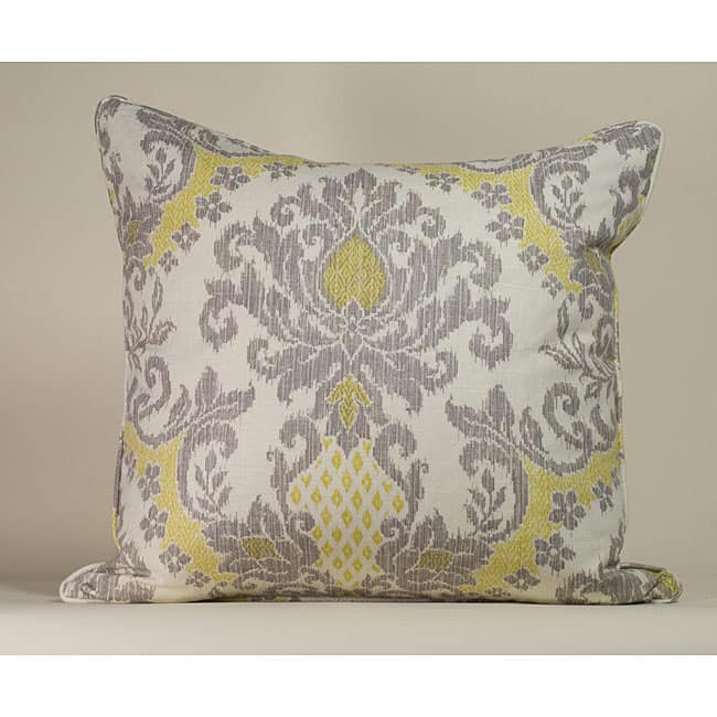 IKAT White/ Yellow Decorative Pillow
