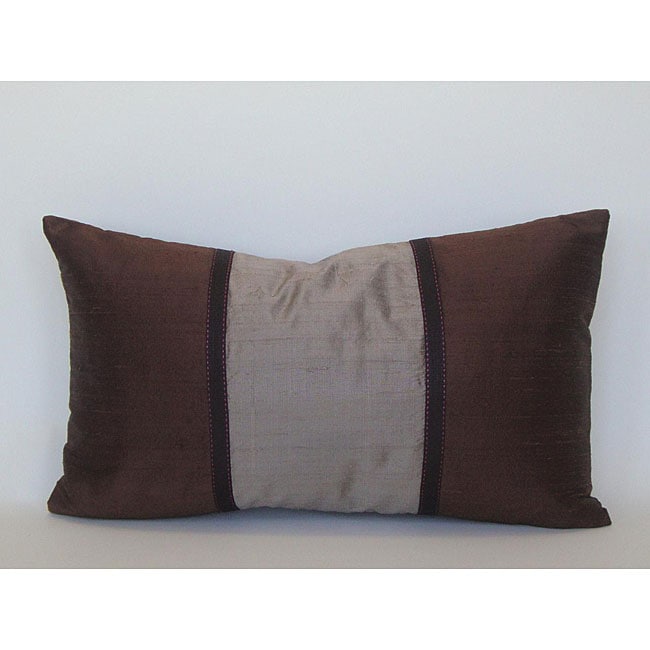 Shop Pieces Brown Silk Decorative Pillow Free Shipping Today