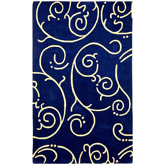 Hand tufted Blue Archer Wool Rug (5 X 8)