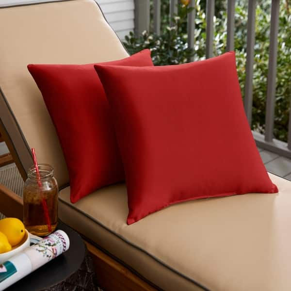 Shop Jockey Red 20 Inch Knife Edged Outdoor Pillows With Sunbrella