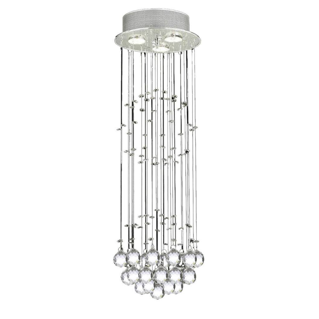 Gallery Indoor 3-light Chrome/ Crystal Ball Chandelier