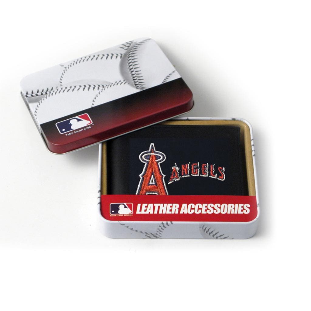 Anaheim Angels Men's Black Leather Bi-fold Wallet