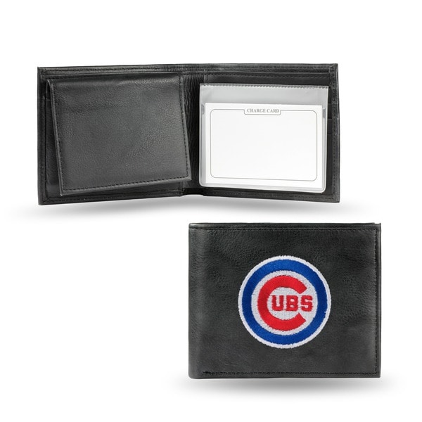 Chicago Cubs Men's Black Leather Bi-fold Wallet