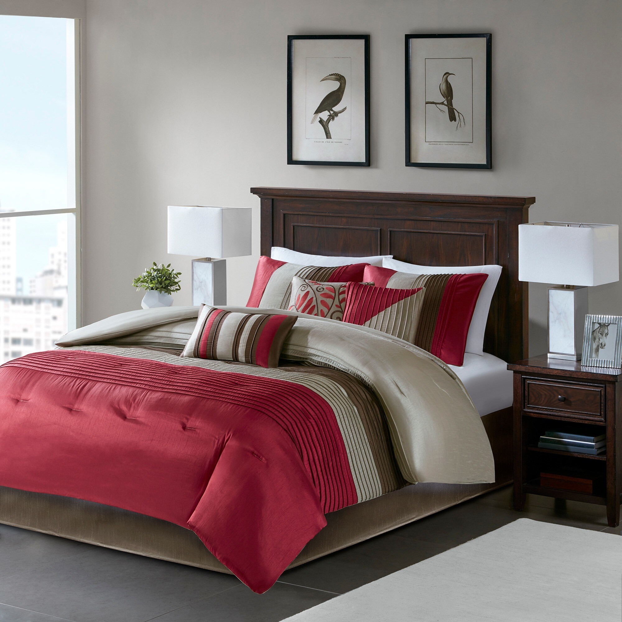 Shop Madison Park Tradewind Red 7 Piece Comforter Set On Sale