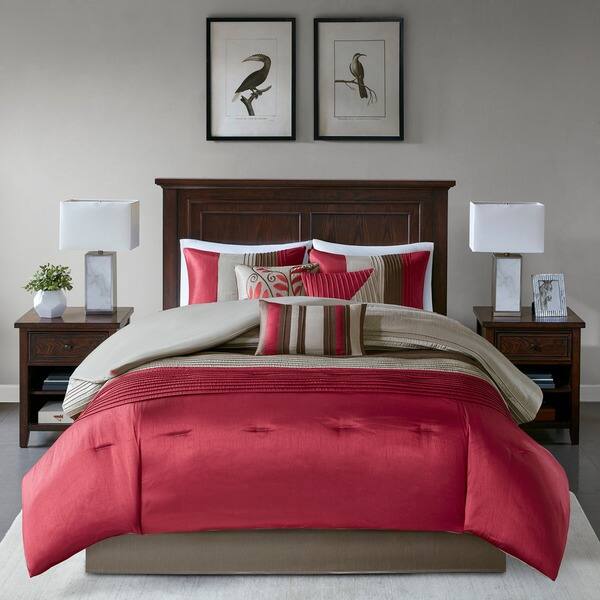 Shop Madison Park Tradewind Red 7 Piece Comforter Set On Sale