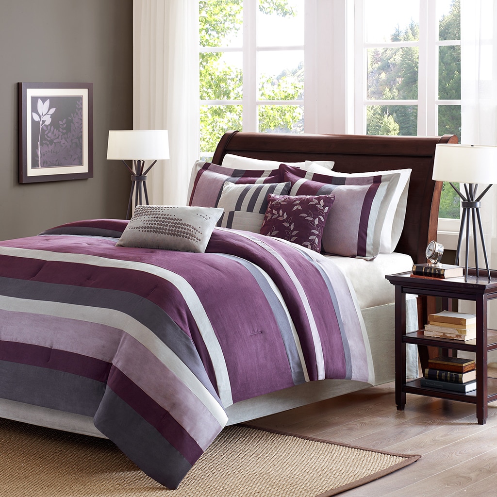 Madison Park Boulder Stripe 7 piece Comforter Set