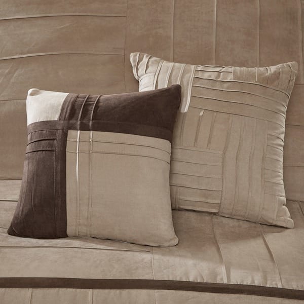 Shop Madison Park Dune Beige 7 Piece Contemporary Comforter Set