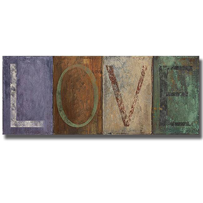 Patricia Pinto 'Love' Canvas Art - Brown/Green