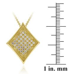 Icz Stonez 18k Gold over Silver Micro Pave Cubic Zirconia Diamond shaped Necklace ICZ Stonez Cubic Zirconia Necklaces