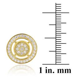 Icz Stonez 18k Gold over Silver Micro Pave Cubic Zirconia Circle Earrings ICZ Stonez Cubic Zirconia Earrings