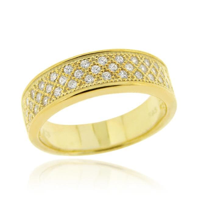 Icz Stonez 18k Gold over Sterling Silver Micro Pave Cubic Zirconia