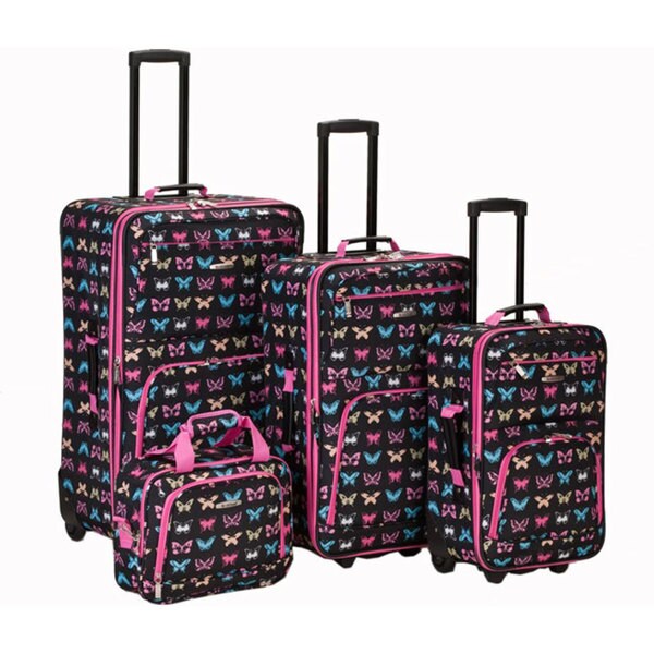 Rockland Butterfly 4-piece Expandable Luggage Set - Free Shipping Today ...