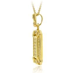 Icz Stonez 18k Gold over Silver Micro Pave Cubic Zirconia Rectangular Necklace ICZ Stonez Cubic Zirconia Necklaces