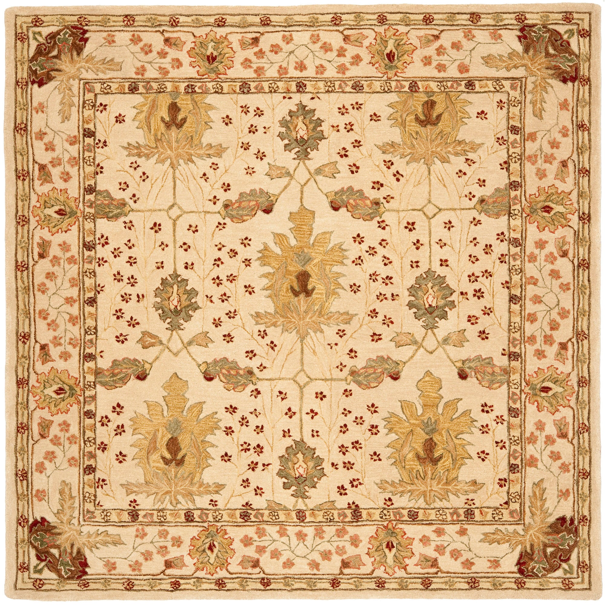 Handmade Oushak Ivory Wool Rug (8 Square)