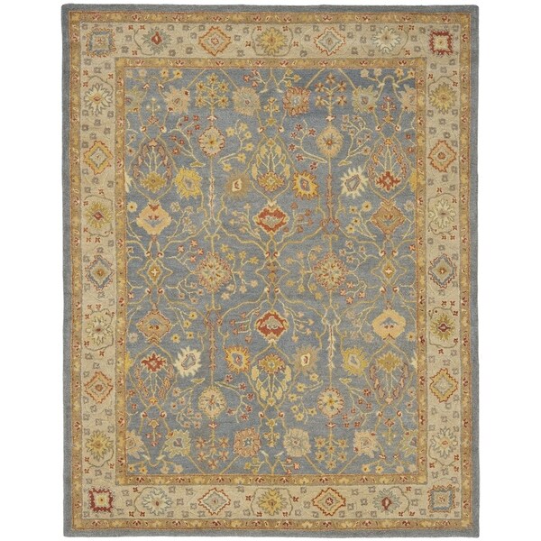 Safavieh Handmade Oushak Slate Blue/ Ivory Wool Rug - 8'3" x 11'