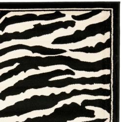 Lyndhurst Collection Zebra Black/ White Rug (8' Square) Safavieh Round/Oval/Square