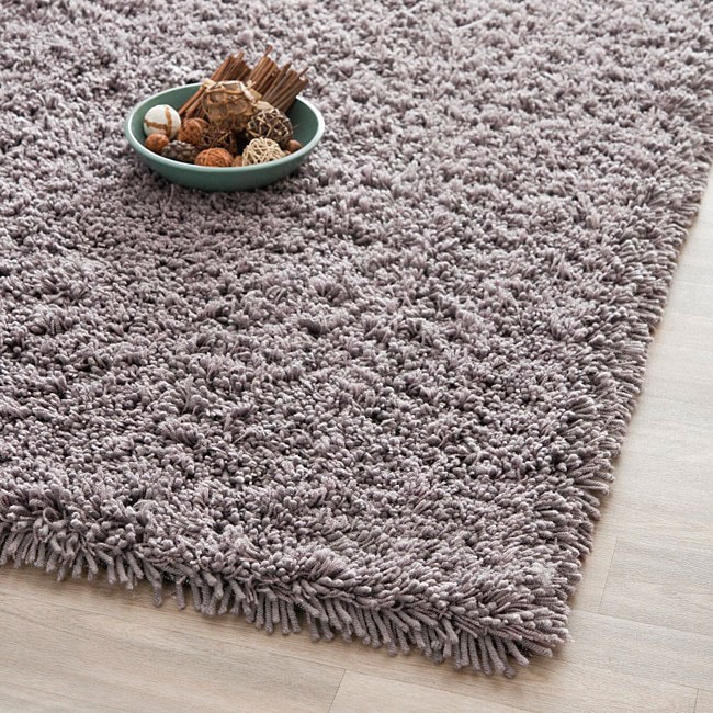 Hand woven Bliss Grey Shag Rug (7 Square)