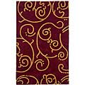 Hand-tufted Burgundy Wool Rug - 8' x 11'
