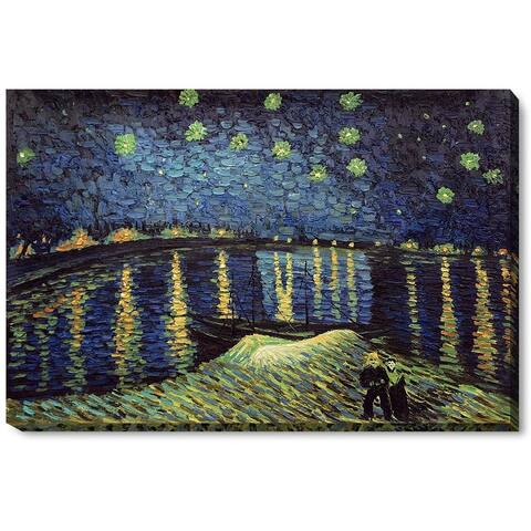 Van Gogh 'Starry Night over the Rhone' Hand-painted Framed Art Print