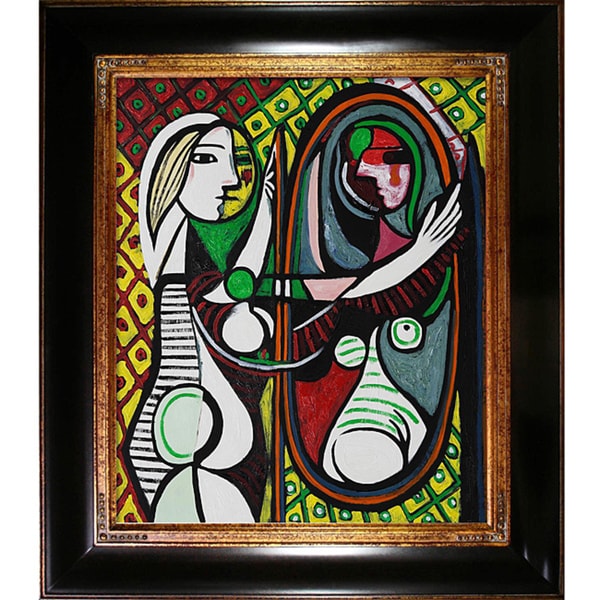 Pablo Picasso 'Girl Before a Mirror' Hand-painted Framed Art Print ...