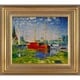La Pastiche Monet 'Red Boats at Argenteuil' Hand-painted Framed Canvas ...
