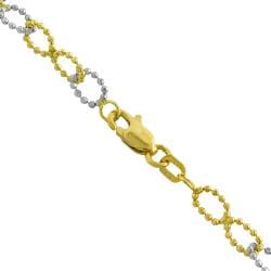 Fremada 14k Two tone Gold Diamond cut Ball Link Necklace Fremada Gold Necklaces