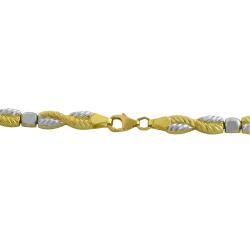 Fremada 14k Two tone Gold Crossover Rope Stampato Bracelet Fremada Gold Bracelets