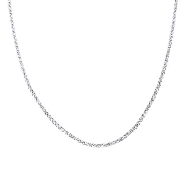 Rhodium Plated Silver Wheat Chain Necklace by Roberto Martinez