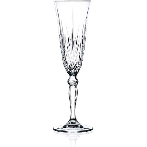 Melodia Collection Crystal Champagne Flutes (Set of 6)