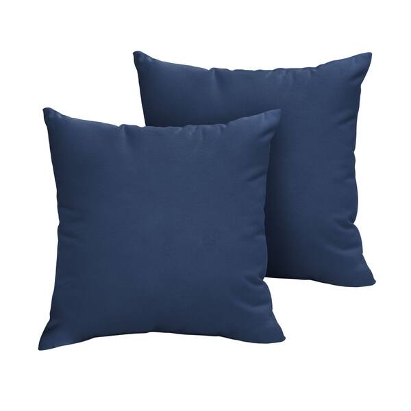 Shop Sunbrella Navy Indoor Outdoor Pillows 22 In Set Of 2 On