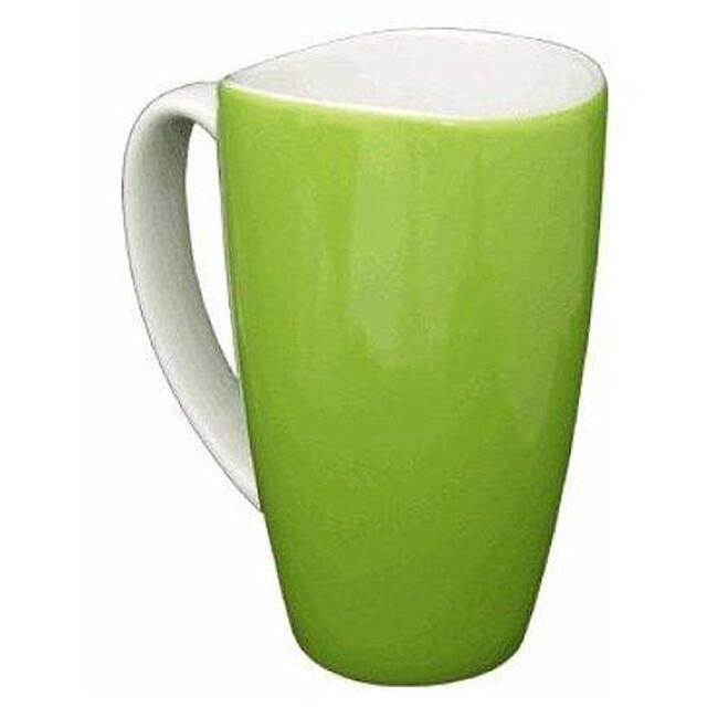 Wavy Rim Ceramic 17.5-oz Green Mugs (Pack of 4)