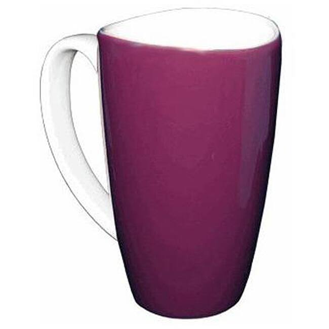 Wavy Rim Ceramic 17.5-oz Purple Mugs (Pack of 4)